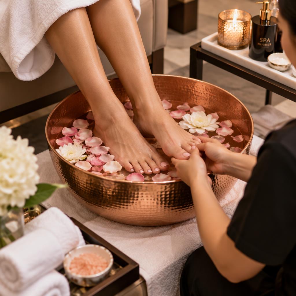 Relaxing spa pedicure